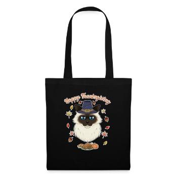 Birman Cat Lover I Happy Thanksgiving - Stoffbeutel - Schwarz - Vorne