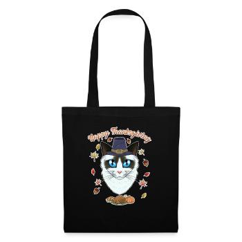 Ragdoll Cat Lover I Happy Thanksgiving - Stoffbeutel - Schwarz - Vorne