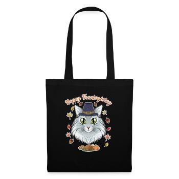 Amoureux des chats de la forêt norvégienne I Joyeux Thanksgiving - Sac en tissu - noir - Devant