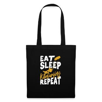 Fun Kite Surfer Windsurfing Food Sleep - Tote Bag - black - Front