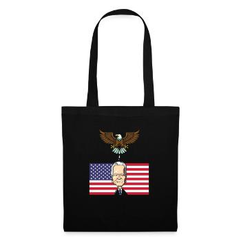 Biden Vogel Kackt USA American Flag - Stoffbeutel - Schwarz - Vorne