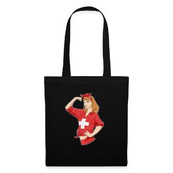Fille suisse incassable I Héritage suisse I - Sac en tissu - noir - Devant