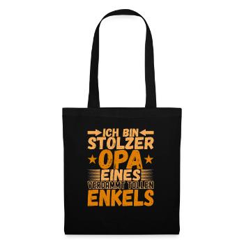 Opa Großvater - Stoffbeutel - Schwarz - Vorne