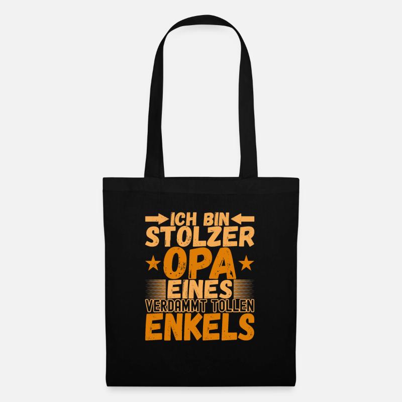 Opa Großvater - Stoffbeutel - Schwarz