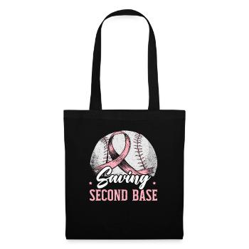 Saving 2nd Base Baseball Player Breast Cancer - Tote Bag - black - Front