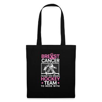 Breast Cancer Picked The Wrong Hockey Team - Tote Bag - black - Front