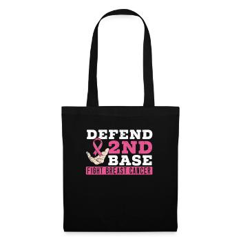 Defend 2nd Base Baseball Breast Cancer Awareness - Tote Bag - black - Front