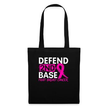 Defend 2nd Base Baseball Breast Cancer Awareness - Tote Bag - black - Front
