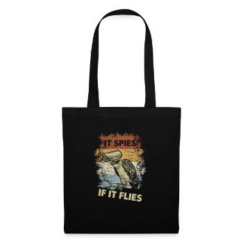 S’il vole, il espionne - Sac en tissu - noir - Devant