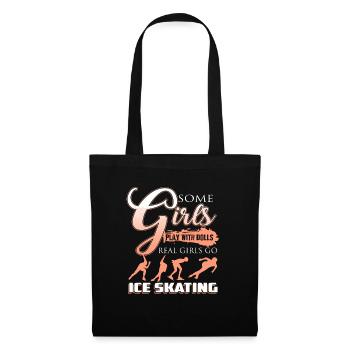 Real Girls Go Ice Skating Awesome Skating Tee - Stoffbeutel - Schwarz - Vorne