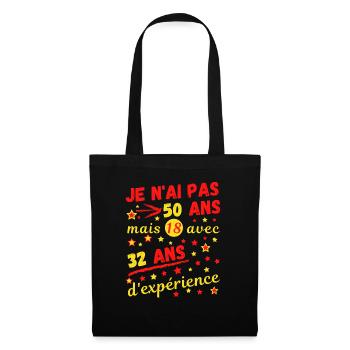 je n'ai pas 50 ans mais 18 avec 32 ans.. - Sac en tissu - noir - Devant