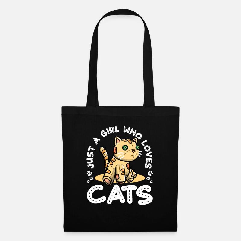 Katzen Katzenliebhaberin Kätzchen Mädchen - Stoffbeutel - Schwarz