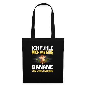 Banane Affen Bauarbeiter Arbeit - Stoffbeutel - Schwarz - Vorne