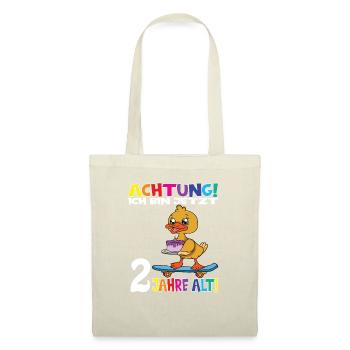Kindergeburtstag Ich Bin Jetzt 2 Jahre - Stoffbeutel - Natur - Vorne