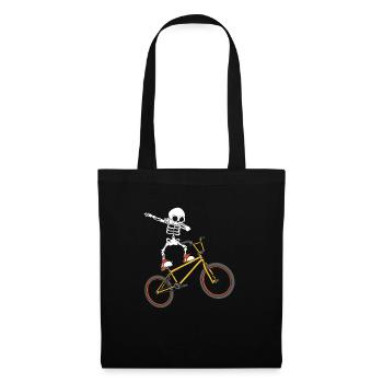 Dabbing Skeleton BMX Rider Stunt Bicycle Cyclist - Tote Bag - black - Front
