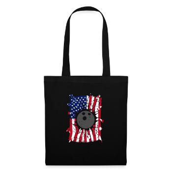 Bowling Torn Drapeau américain - Sac en tissu - noir - Devant
