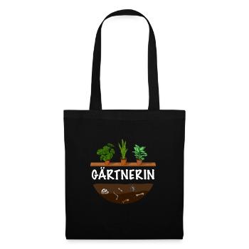 Gärtnerin Garten Pflanzen - Stoffbeutel - Schwarz - Vorne