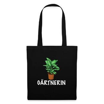Gärtnerin Garten Pflanze - Stoffbeutel - Schwarz - Vorne