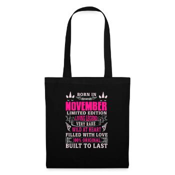 Born In November Living Legend Unicorn Designs - Stoffbeutel - Schwarz - Vorne
