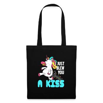 I Just Blew You A Kiss Cute Vintage Unicorn Tee - Stoffbeutel - Schwarz - Vorne
