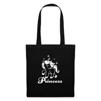 Mignon Princesse Licorne Designs T-Shirt Cadeau Cadeau - Sac en tissu - noir - Devant