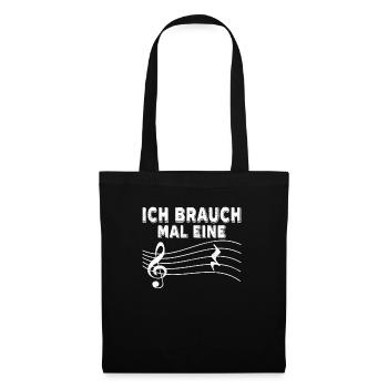 ich brauch mal eine Pause Musik Klavier - Stoffbeutel - Schwarz - Vorne
