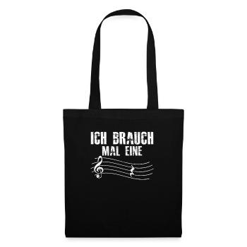 ich brauch mal eine Pause Musiker Klavier - Stoffbeutel - Schwarz - Vorne