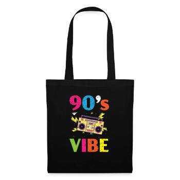 90er Jahre Vibe 1990 Vintage Neunziger Party 1990er - Stoffbeutel - Schwarz - Vorne
