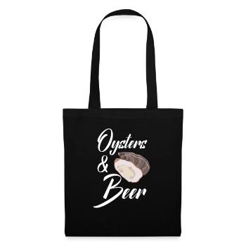 Oyster And Beer Drinking Seashell Mollusc Animal - Tote Bag - black - Front