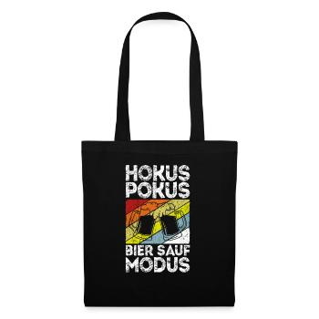 Hokus Pokus Bier Sauf Modus Geschenk Malle Party B - Stoffbeutel - Schwarz - Vorne