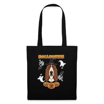 Happy Halloween I Dog Lover I Basset Hound - Tote Bag - black - Front