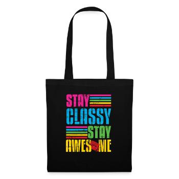 Classy Stay Aweome Retro Walkman - Tote Bag - black - Front
