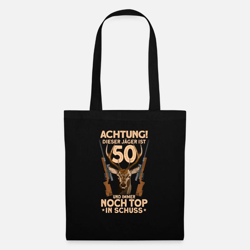 50 Jahre Rehbock Jäger Geburtstag Jagen Geschenk - Stoffbeutel - Schwarz