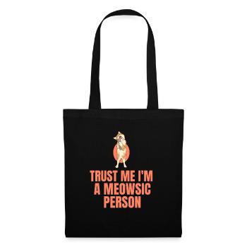 Chant de chat - Sac en tissu - noir - Devant