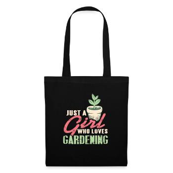 Just A Girl Who Loves Gardening Vintage T-Shirt - Tote Bag - black - Front