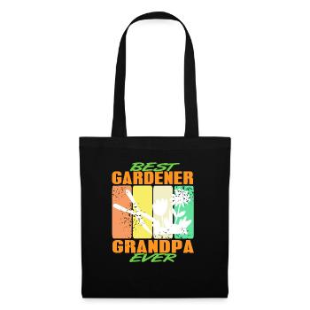 Retro Vintage Best Gardener Grandpa Ever Present - Stoffbeutel - Schwarz - Vorne