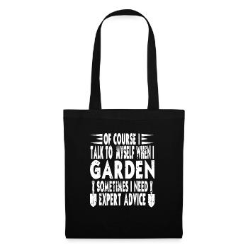 Bien sûr, je me parle à moi-même quand je jardine drôle - Sac en tissu - noir - Devant