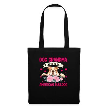 Grand-mère de chien avec bouledogue américain drôle - Sac en tissu - noir - Devant