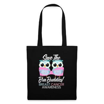 Save The Bra Buddies Brustkrebs Bewusstsein - Stoffbeutel - Schwarz - Vorne