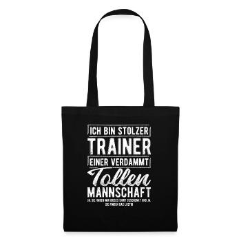 Ich bin stolzer Trainer einer verdammt tollen Mann - Stoffbeutel - Schwarz - Vorne