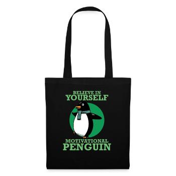 Penguin inspiriert - Stoffbeutel - Schwarz - Vorne