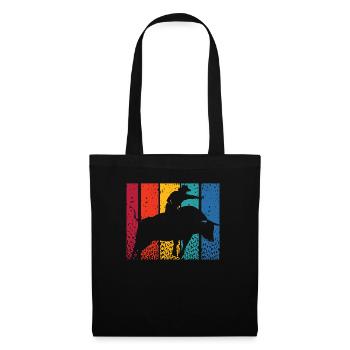 Retro Bull Rider Cowboy Western Rodeo Bull Riding - Tote Bag - black - Front
