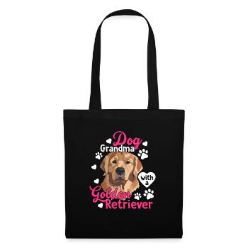 Hund Oma Mit Golden Retriever Lustige - Stoffbeutel - Schwarz - Vorne