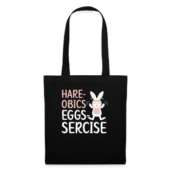 Hare-obics Eggs-sercise Aerobics Instructor Rabbit - Tote Bag - black - Front