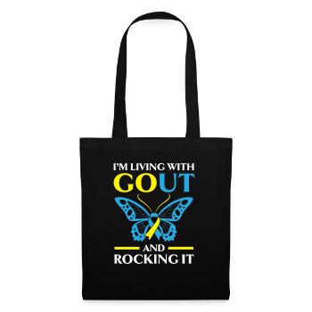 Je vis avec la goutte et la berce conscience de la goutte - Sac en tissu - noir - Devant