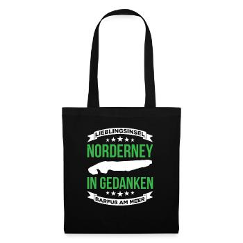 Lieblingsinsel Norderney In Gedanken Barfuß Meer - Stoffbeutel - Schwarz - Vorne