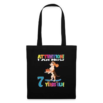Dog Birthday I Am Now 7 Years Old - Tote Bag - black - Front