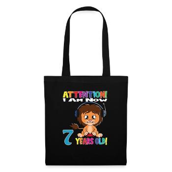 Dino Birthday I Am Now 7 Years Old - Tote Bag - black - Front