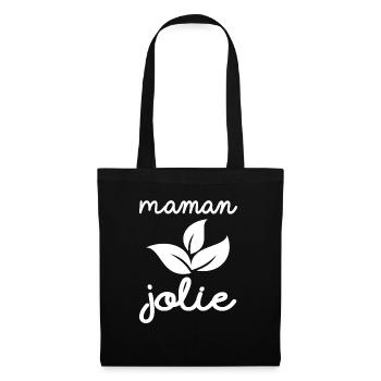 Cadeau femme Maman Jolie - Sac en tissu - noir - Devant