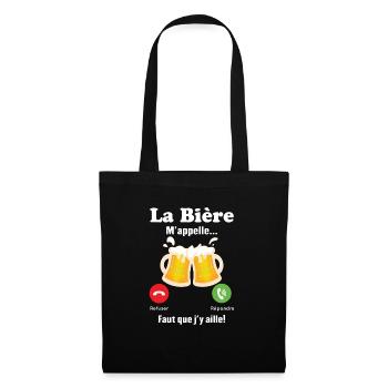 La Bière m'appelle - Sac en tissu - noir - Devant